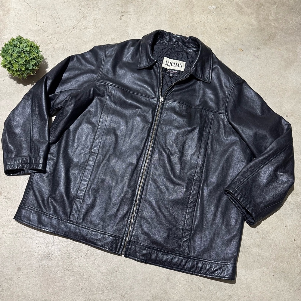 Wilson’s Black Leather Jacket Coat Women‎ Plus Size 2X Classic Winter Tall Warm